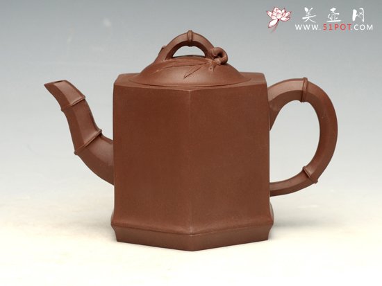 紫砂壶图片：六方竹节 - 宜兴紫砂壶网