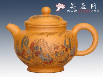 紫砂壶图片：十八罗汉 - 宜兴紫砂壶网