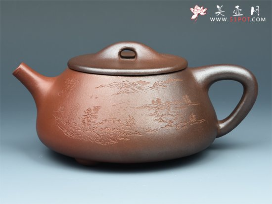 紫砂壶图片：窑变石瓢 - 宜兴紫砂壶网