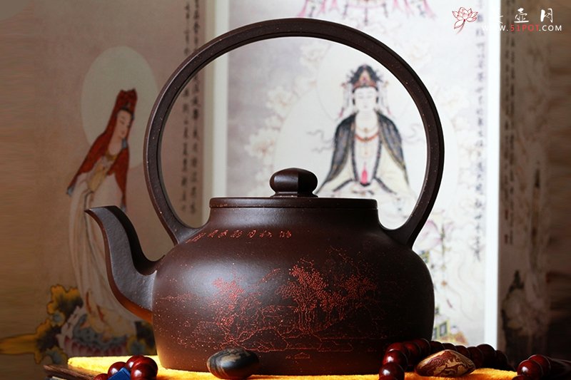 紫砂壶图片：大彬提梁 - 宜兴紫砂壶网