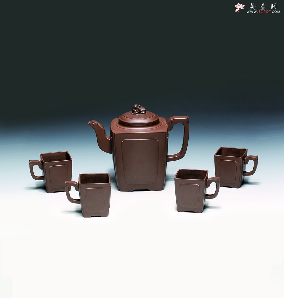 紫砂壶图片：龙凤玉玺茶具 - 宜兴紫砂壶网