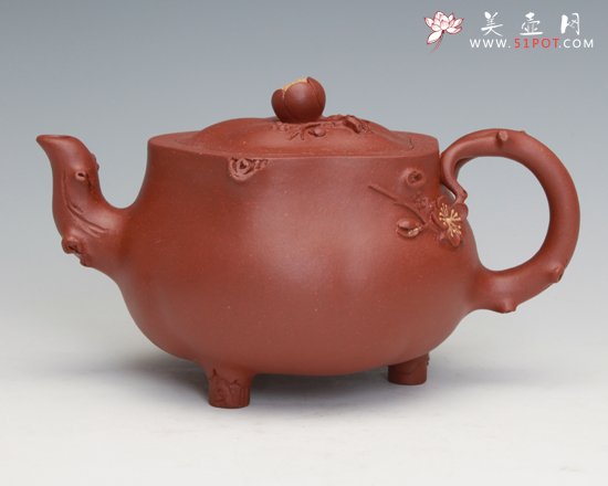 紫砂壶图片：咏梅容量：320cc全手工制作 - 宜兴紫砂壶网