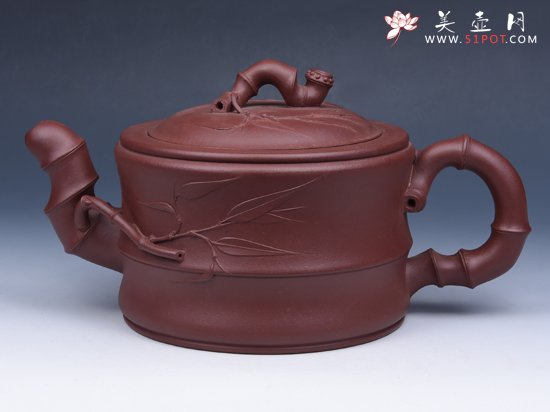 紫砂壶图片：双竹段（底槽清） - 宜兴紫砂壶网