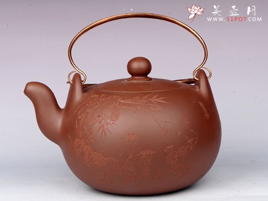 紫砂壶图片：龙珠提梁 - 宜兴紫砂壶网