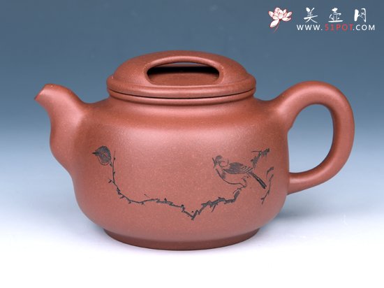 紫砂壶图片：牛盖鸿运壶 - 宜兴紫砂壶网