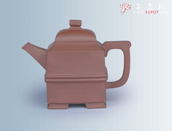 紫砂壶图片：四方顶壶 - 宜兴紫砂壶网