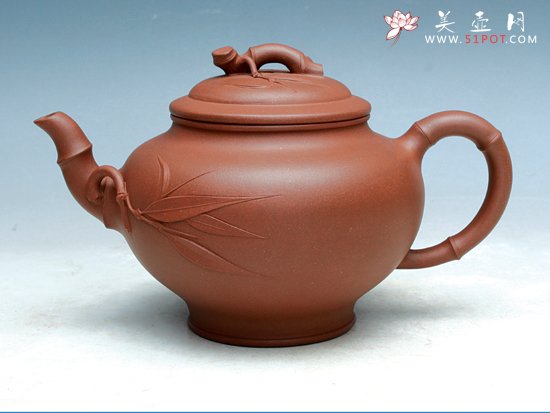 紫砂壶图片：笑樱竹节壶 - 宜兴紫砂壶网