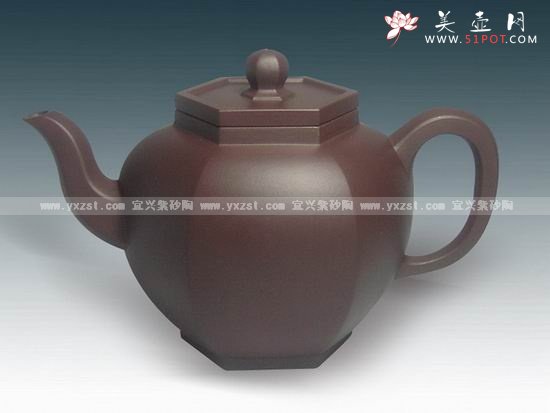 紫砂壶图片：六方亭立 - 宜兴紫砂壶网