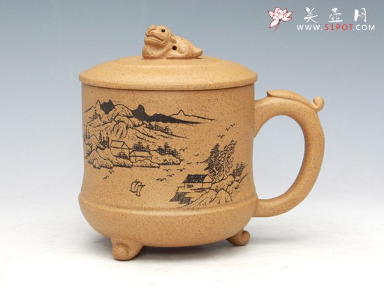 紫砂壶图片：三脚鲤龙（段泥） - 宜兴紫砂壶网