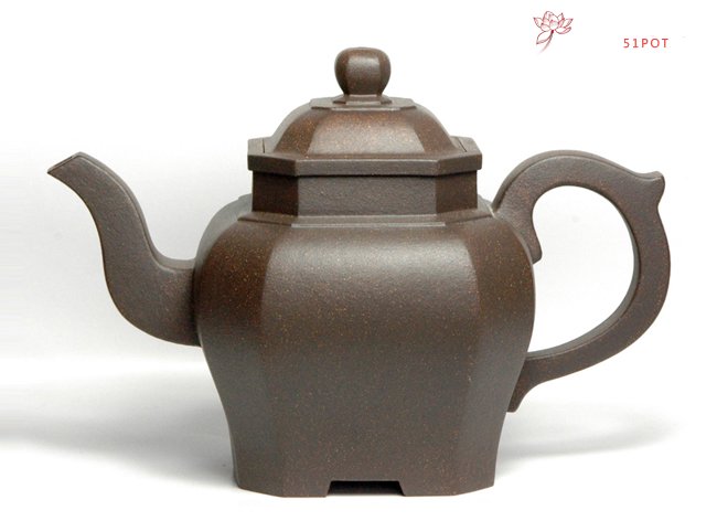 紫砂壶图片：缩方侧角 600CC - 宜兴紫砂壶网