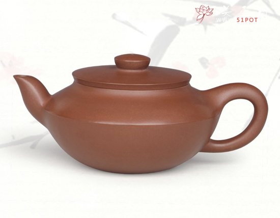紫砂壶图片：汉扁 容量：400... - 宜兴紫砂壶网