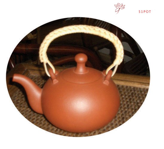 紫砂壶图片：圆缘提梁壶 - 宜兴紫砂壶网