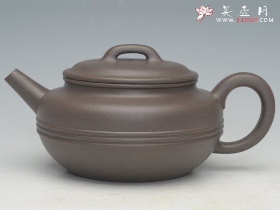 紫砂壶图片：三线圆壶 - 宜兴紫砂壶网