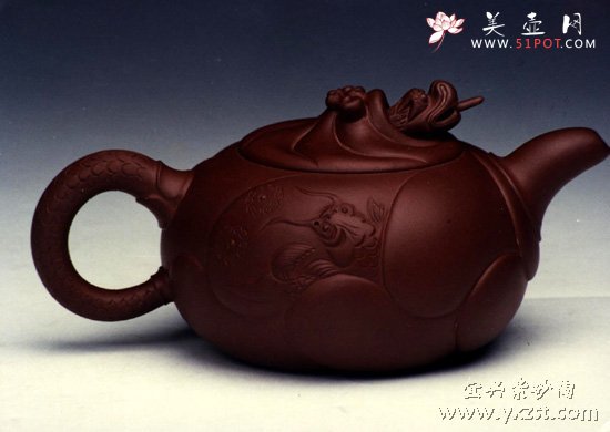 紫砂壶图片：鱼化龙 - 宜兴紫砂壶网