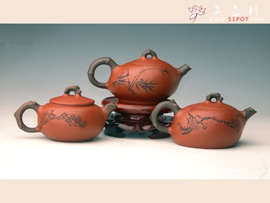 紫砂壶图片：松竹梅 - 宜兴紫砂壶网