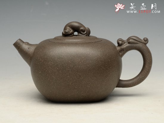 紫砂壶图片：神龙 泥料：青灰泥 250cc - 宜兴紫砂壶网