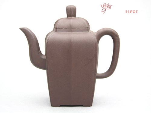 紫砂壶图片：四方抽角对壶 - 宜兴紫砂壶网