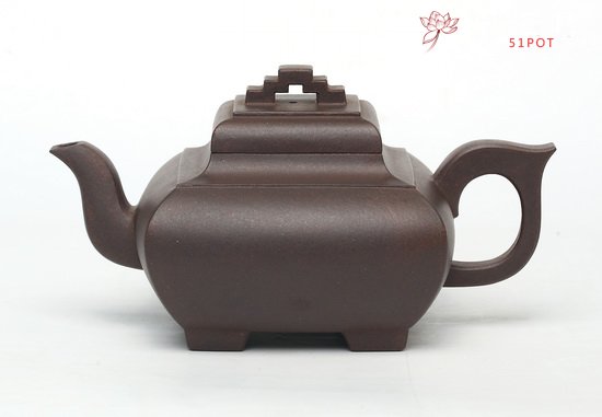 紫砂壶图片：四方桥鼎 380cc - 宜兴紫砂壶网