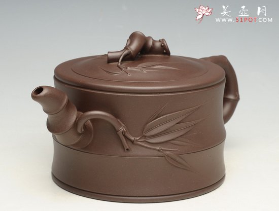 紫砂壶图片：竹段1  800cc - 宜兴紫砂壶网