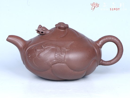 紫砂壶图片：鱼化龙 - 宜兴紫砂壶网