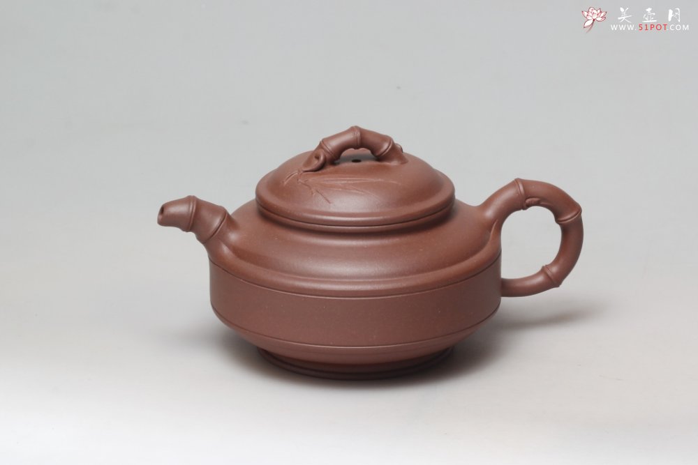 紫砂壶图片：双线竹鼓 - 宜兴紫砂壶网