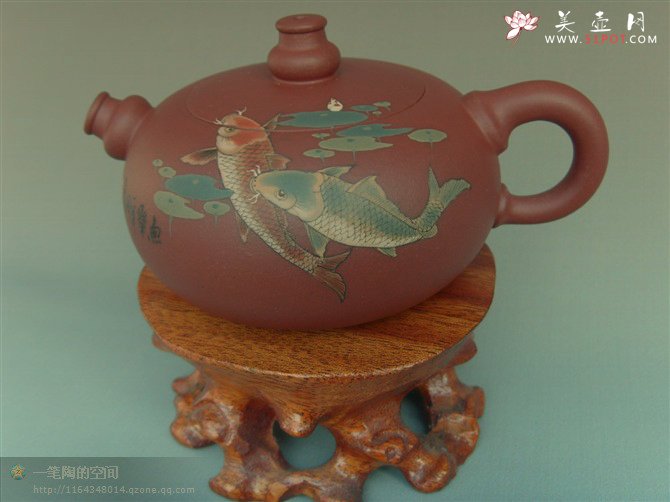 紫砂壶图片：鱼乐 - 宜兴紫砂壶网