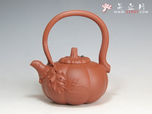 紫砂壶图片：南瓜提梁 - 宜兴紫砂壶网