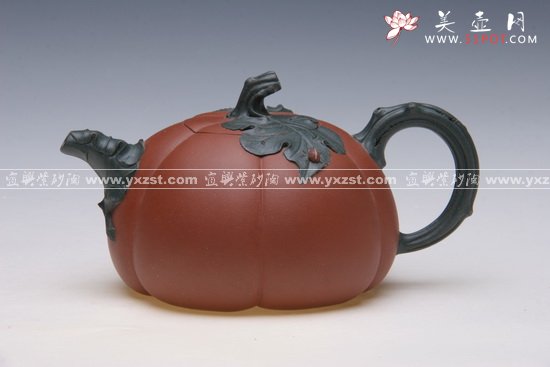 紫砂壶图片：手工双色南瓜 - 宜兴紫砂壶网