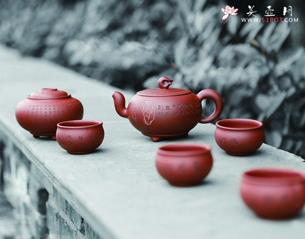 紫砂壶图片：禅香组壶 - 宜兴紫砂壶网