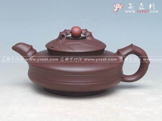 紫砂壶图片：双色竹鼓 - 宜兴紫砂壶网