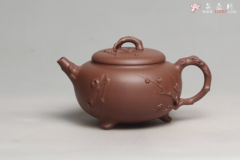 紫砂壶图片：三足梅桩 - 宜兴紫砂壶网