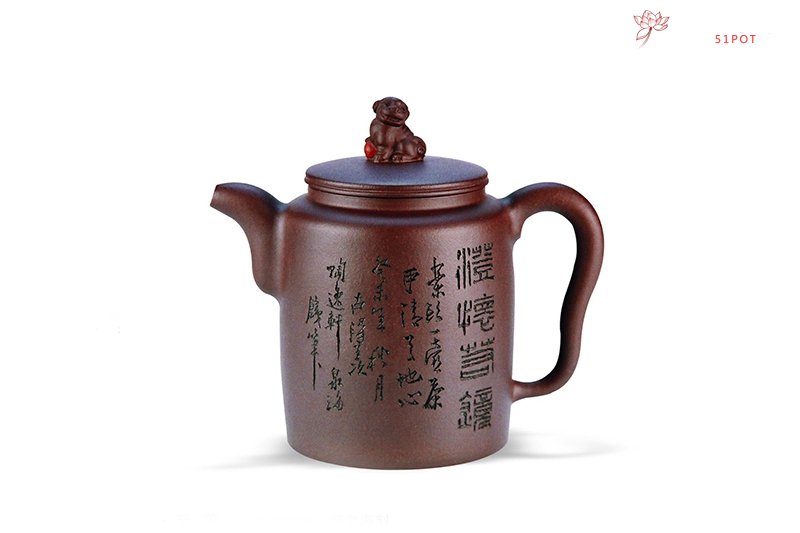 紫砂壶图片：至尊 金全大制 谭泉海刻 - 宜兴紫砂壶网