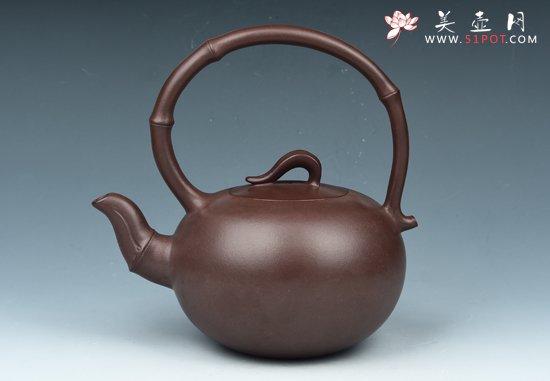 紫砂壶图片：竹节提梁 - 宜兴紫砂壶网