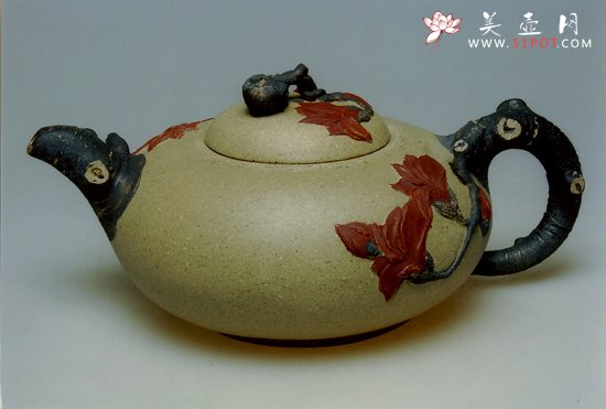 紫砂壶图片：什锦花（芝麻段泥） - 宜兴紫砂壶网