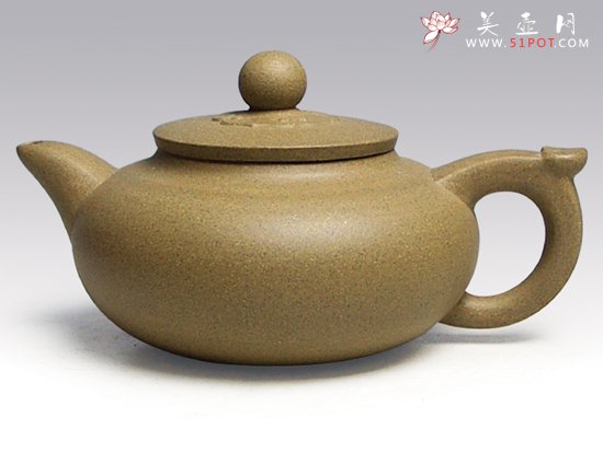 紫砂壶图片：平盖菱花如意 - 宜兴紫砂壶网