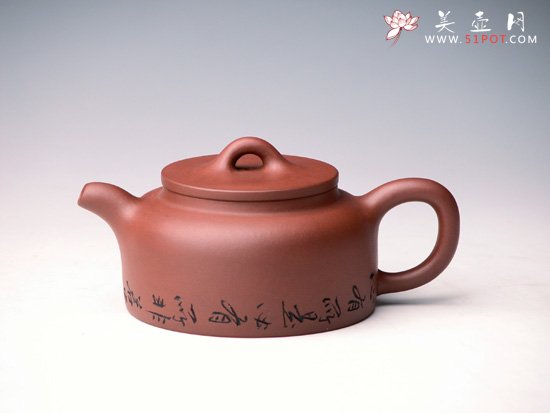 紫砂壶图片：平盖莲子(全手工) - 宜兴紫砂壶网