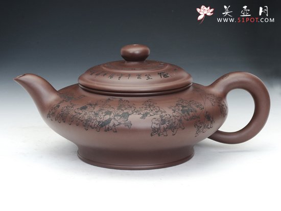 紫砂壶图片：百子百福 - 宜兴紫砂壶网