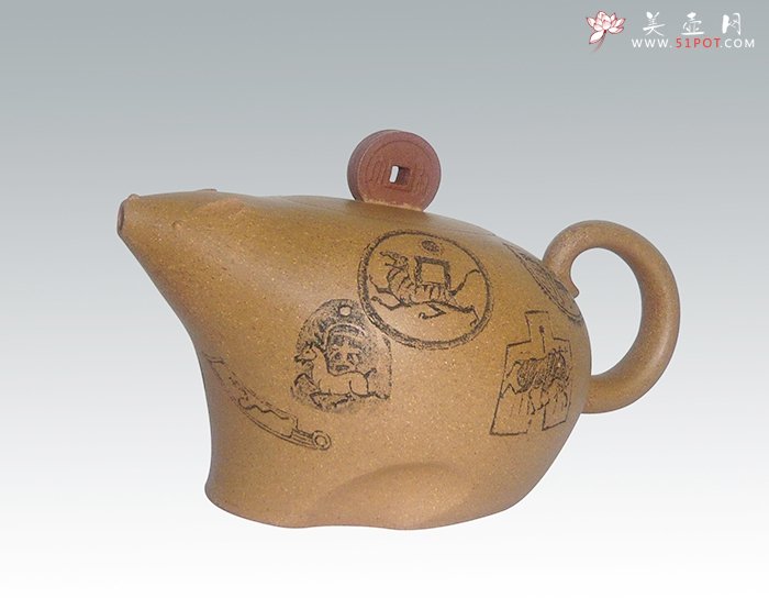 紫砂壶图片：处处生财 - 宜兴紫砂壶网