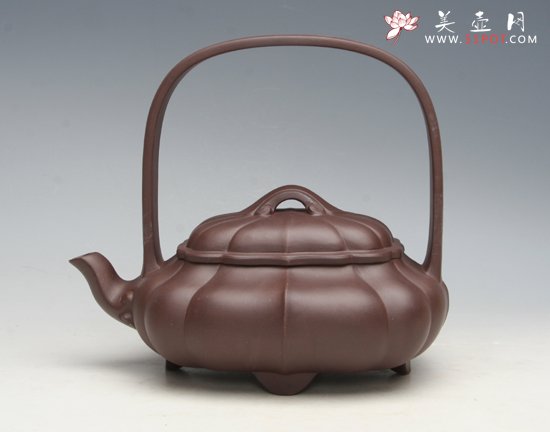 紫砂壶图片：菱花提梁 - 宜兴紫砂壶网