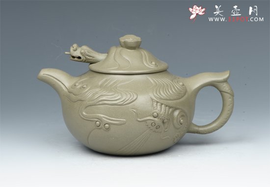 紫砂壶图片：鱼化龙仿古壶3 - 宜兴紫砂壶网