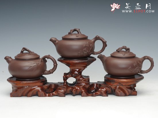 紫砂壶图片：岁寒三友 - 宜兴紫砂壶网