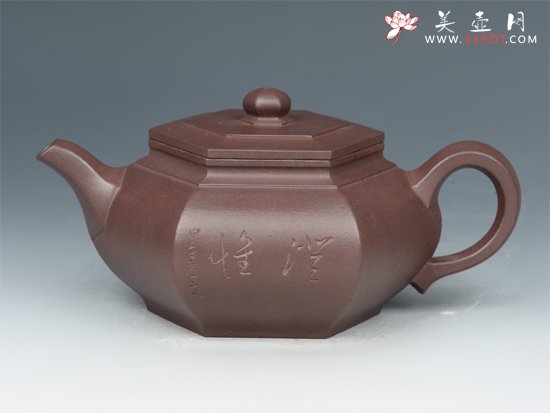 紫砂壶图片：大彬六方  黄龙山老紫泥  330 cc - 宜兴紫砂壶网