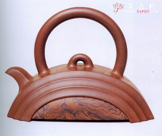 紫砂壶图片：仰宇提梁壶 - 宜兴紫砂壶网