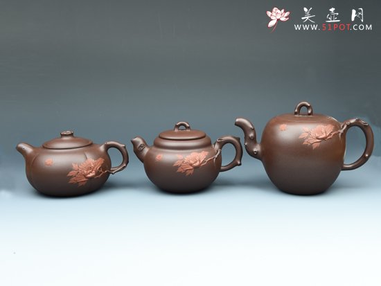 紫砂壶图片：蝶恋花系列 - 宜兴紫砂壶网