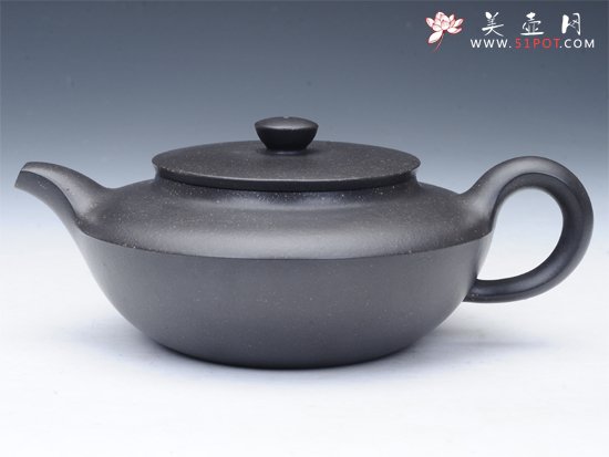 紫砂壶图片：碗美壶（黑金沙） - 宜兴紫砂壶网