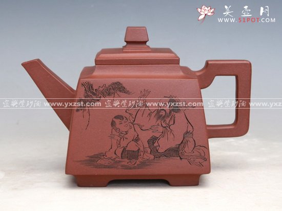 紫砂壶图片：福在门前 - 宜兴紫砂壶网