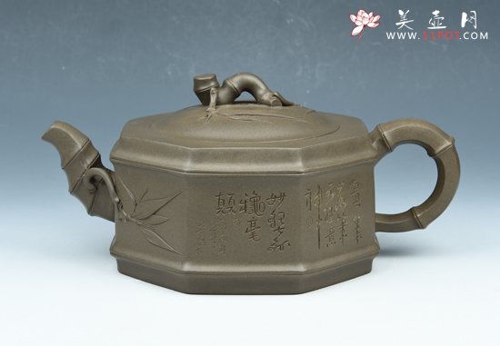 紫砂壶图片：八方竹段 - 宜兴紫砂壶网