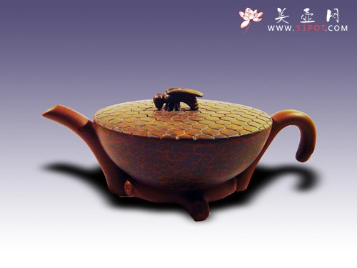 紫砂壶图片：绞泥蜂巢 250CC - 宜兴紫砂壶网