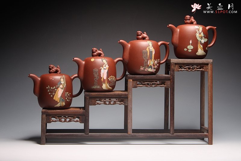 紫砂壶图片：四大美女组壶 - 宜兴紫砂壶网