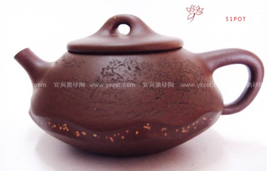 紫砂壶图片：水纹石瓢 - 宜兴紫砂壶网